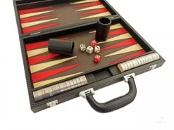 Backgammon Carbon - Rouge/Crème -Périphériques De Jeu backgammon carbon rougecreme backgammon en cuir vegan 615501