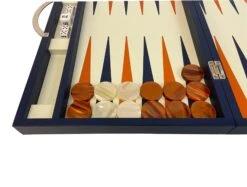 Backgammon Cuir Véritable GM - Bleu - Renzo Romagnoli -Périphériques De Jeu backgammon cuir veritable gm bleu renzo romagnoli backgammon en cuir 408965