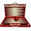 Backgammon Cuir Véritable GM - Rouge - Renzo Romagnoli