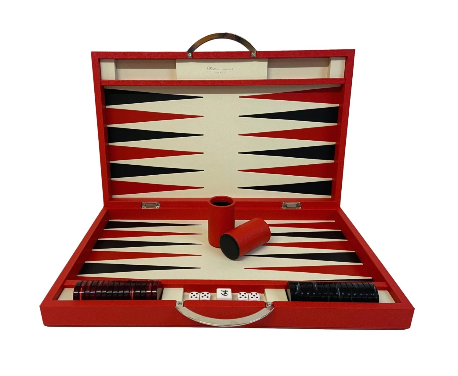 Backgammon Cuir Véritable GM - Rouge - Renzo Romagnoli 3 Backgammon Cuir Véritable GM - Rouge - Renzo Romagnoli