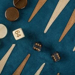 Backgammon De Voyage - Roulable - Cuir Bleu -Périphériques De Jeu backgammon de voyage roulable cuir bleu backgammon en cuir de voyage 527716