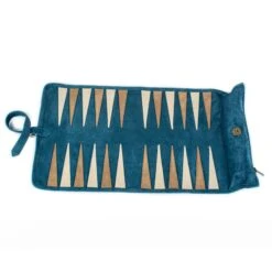 Backgammon De Voyage - Roulable - Cuir Bleu -Périphériques De Jeu backgammon de voyage roulable cuir bleu backgammon en cuir de voyage 844397