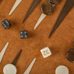 Backgammon De Voyage - Roulable - Cuir Marron -Périphériques De Jeu backgammon de voyage roulable cuir marron backgammon en cuir de voyage 170771