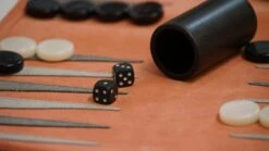 Backgammon De Voyage - Roulable - Cuir Rose