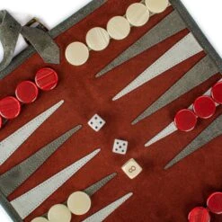 Backgammon De Voyage - Roulable - Cuir Rouge -Périphériques De Jeu backgammon de voyage roulable cuir rouge backgammon en cuir de voyage 266304