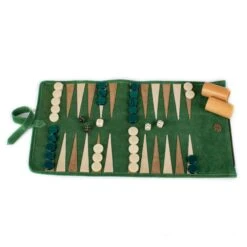 Backgammon De Voyage - Roulable - Cuir Vert -Périphériques De Jeu backgammon de voyage roulable cuir vert backgammon en cuir de voyage 247102