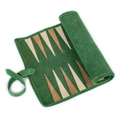Backgammon De Voyage - Roulable - Cuir Vert -Périphériques De Jeu backgammon de voyage roulable cuir vert backgammon en cuir de voyage 407263