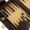 Backgammon De Voyage - Style Cuir - Marron -Périphériques De Jeu backgammon de voyage style cuir marron backgammon en cuir vegan de voyage 210347