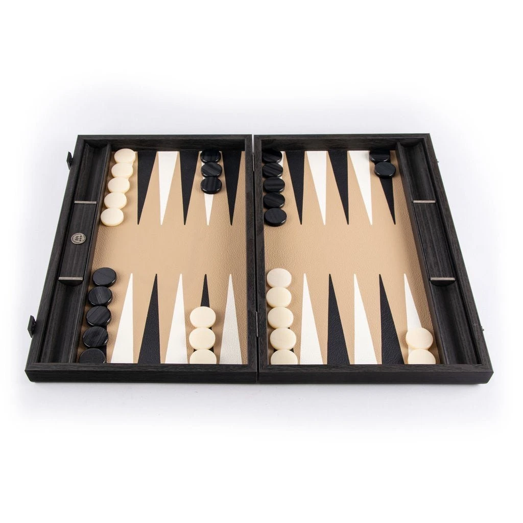 Backgammon En Bois Et Cuir Vegan - Moka 3 Backgammon En Bois Et Cuir Vegan - Moka