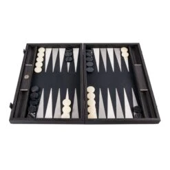 Backgammon En Bois Et Cuir Vegan - Noir