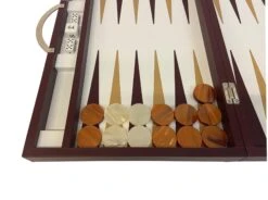 Backgammon En Cuir Véritable MM - Bordeaux - Renzo Romagnoli