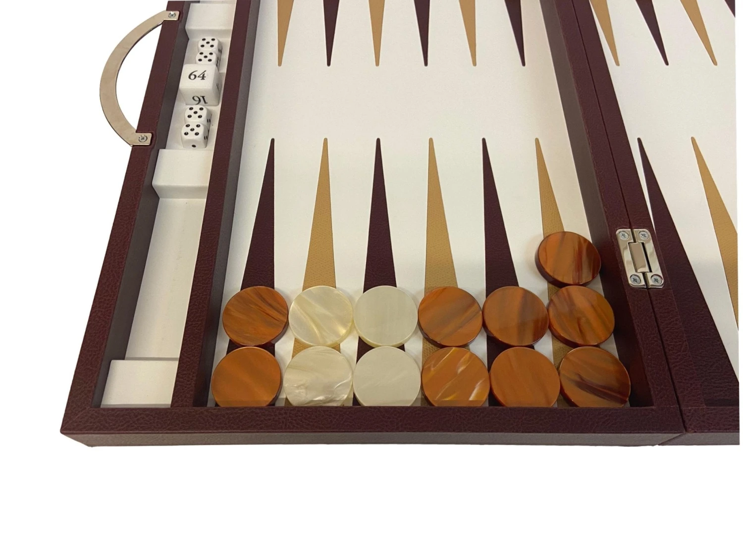 Backgammon En Cuir Véritable MM - Bordeaux - Renzo Romagnoli 3 Backgammon En Cuir Véritable MM - Bordeaux - Renzo Romagnoli