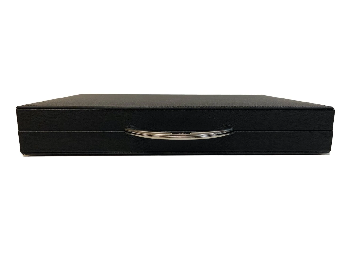 Backgammon En Cuir Véritable MM - Noir / Orange - Renzo Romagnoli 6 Backgammon En Cuir Véritable MM - Noir / Orange - Renzo Romagnoli – Image 4