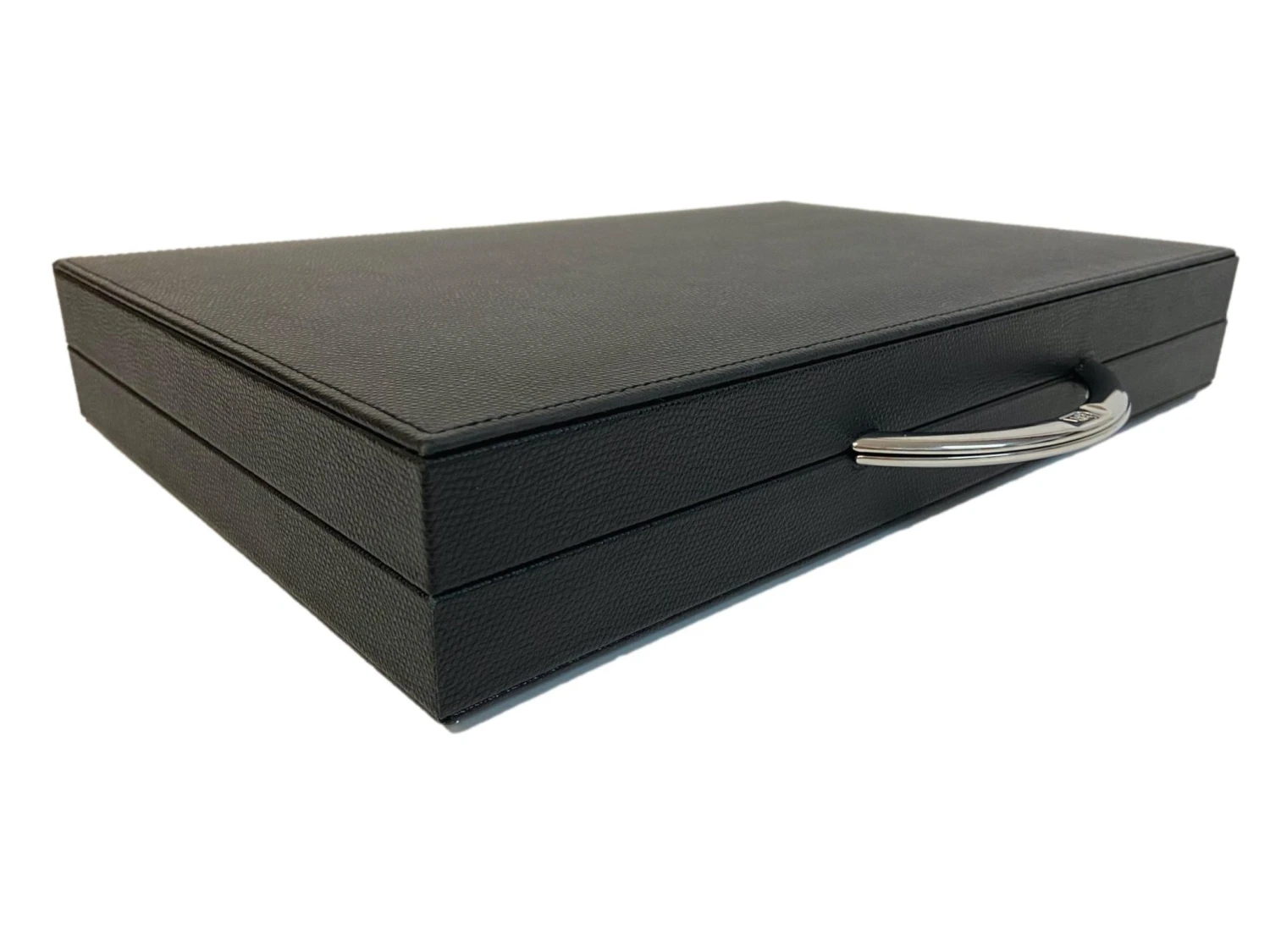 Backgammon En Cuir Véritable MM - Noir / Orange - Renzo Romagnoli 9 Backgammon En Cuir Véritable MM - Noir / Orange - Renzo Romagnoli – Image 7