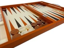 Backgammon En Cuir Véritable MM - Orange - Renzo Romagnoli 20 Backgammon En Cuir Véritable MM - Orange - Renzo Romagnoli -Périphériques De Jeu backgammon en cuir veritable mm orange renzo romagnoli backgammon en cuir 191600