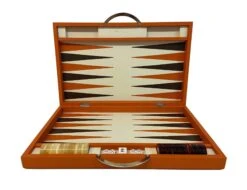 Backgammon En Cuir Véritable MM - Orange - Renzo Romagnoli 15 Backgammon En Cuir Véritable MM - Orange - Renzo Romagnoli -Périphériques De Jeu backgammon en cuir veritable mm orange renzo romagnoli backgammon en cuir 322951