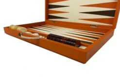 Backgammon En Cuir Véritable MM - Orange - Renzo Romagnoli 19 Backgammon En Cuir Véritable MM - Orange - Renzo Romagnoli -Périphériques De Jeu backgammon en cuir veritable mm orange renzo romagnoli backgammon en cuir 442270