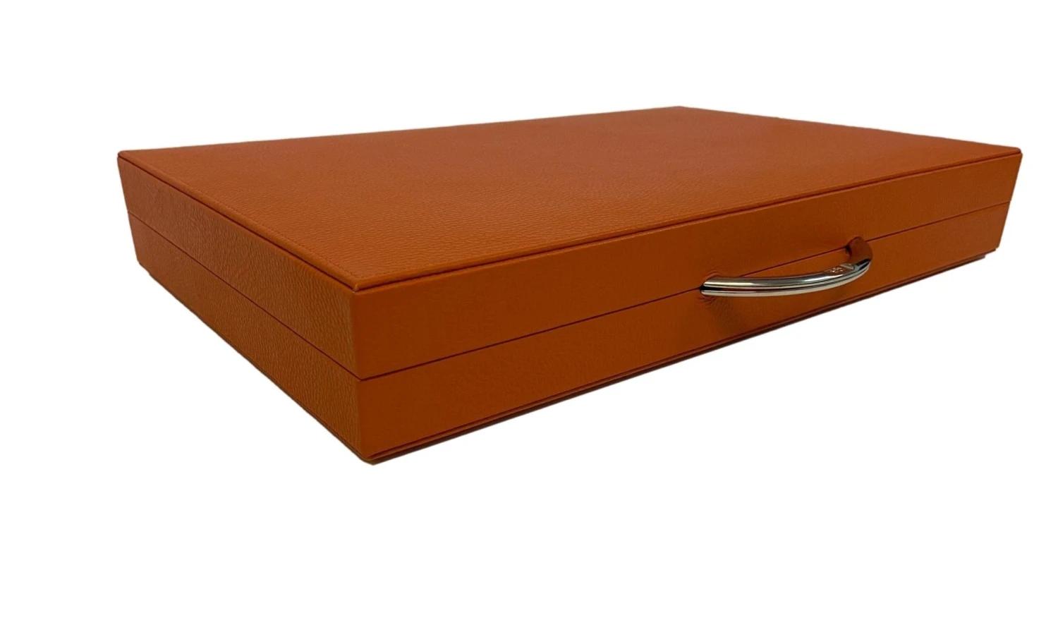 Backgammon En Cuir Véritable MM - Orange - Renzo Romagnoli 8 Backgammon En Cuir Véritable MM - Orange - Renzo Romagnoli – Image 6