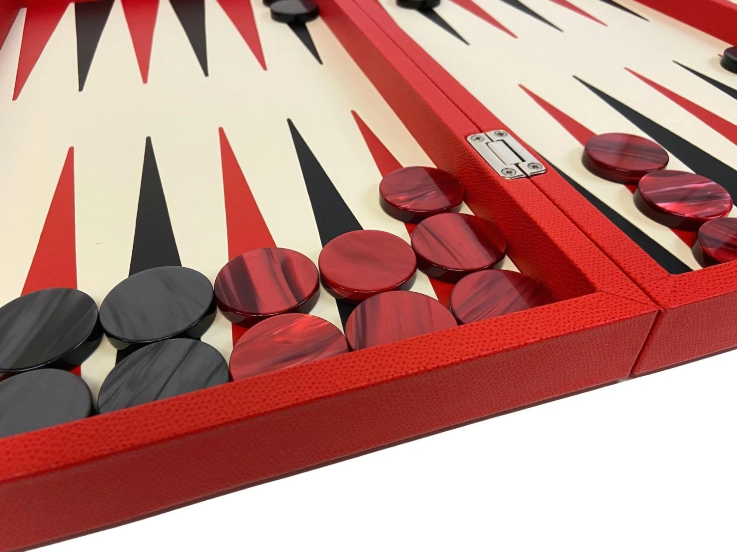 Backgammon En Cuir Véritable MM - Rouge - Renzo Romagnoli 3 Backgammon En Cuir Véritable MM - Rouge - Renzo Romagnoli
