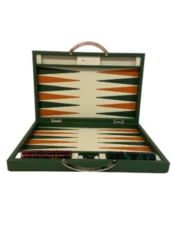 Backgammon En Cuir Véritable MM - Vert/Orange - Renzo Romagnoli -Périphériques De Jeu backgammon en cuir veritable mm vertorange renzo romagnoli backgammon en cuir 396307