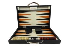 Backgammon En Cuir Véritable MM - Vert/Orange - Renzo Romagnoli -Périphériques De Jeu backgammon en cuir veritable mm vertorange renzo romagnoli backgammon en cuir 512530