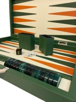Backgammon En Cuir Véritable MM - Vert/Orange - Renzo Romagnoli -Périphériques De Jeu backgammon en cuir veritable mm vertorange renzo romagnoli backgammon en cuir 875966