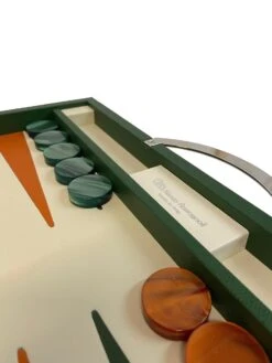 Backgammon En Cuir Véritable MM - Vert/Orange - Renzo Romagnoli -Périphériques De Jeu backgammon en cuir veritable mm vertorange renzo romagnoli backgammon en cuir 965141