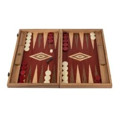 Backgammon En Noyer - Rouge -Périphériques De Jeu backgammon en noyer rouge backgammon en bois marquete 860930