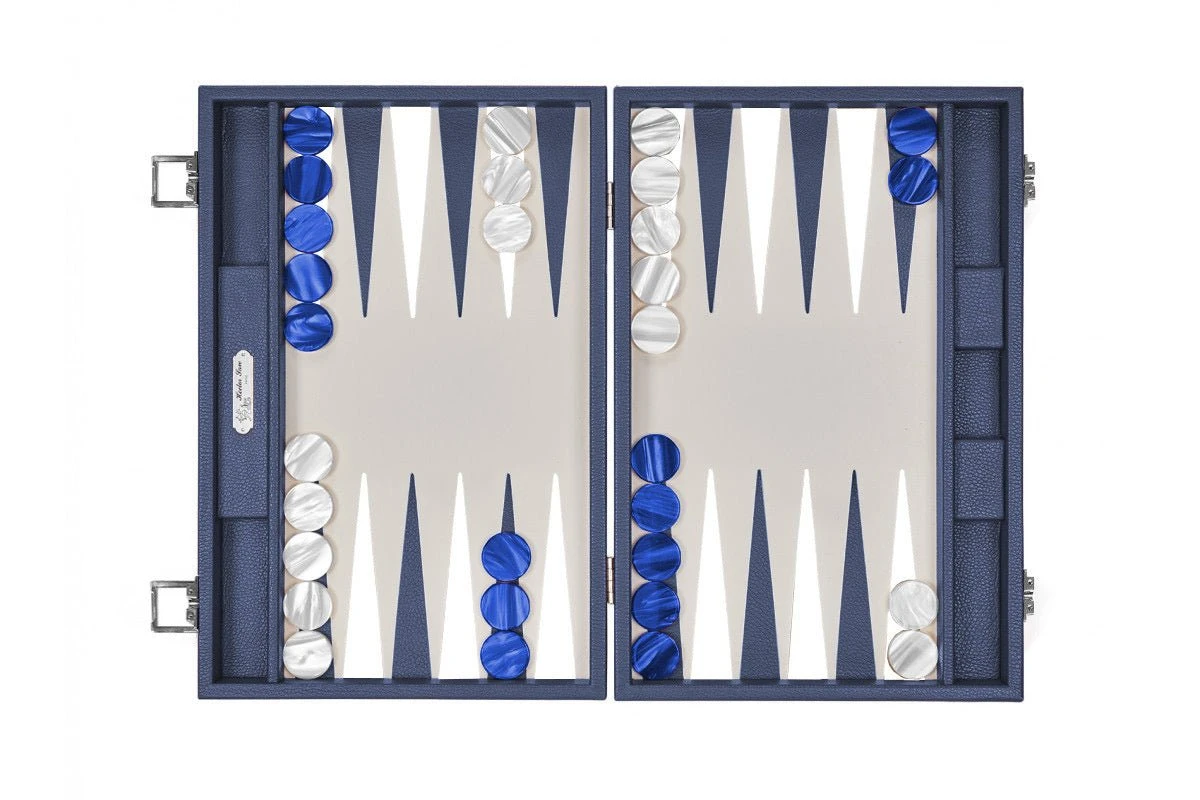 Backgammon Hector Saxe - Buffle Bleu De France - Grand 4 Backgammon Hector Saxe - Buffle Bleu De France - Grand – Image 2