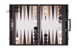 Backgammon Hector Saxe - Buffle Chocolat - Compétition -Périphériques De Jeu backgammon hector saxe buffle chocolat competition backgammon cuir veritable 848385