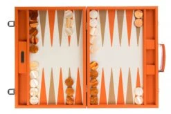 Backgammon Hector Saxe - Buffle Orange - Compétition 8 Backgammon Hector Saxe - Buffle Orange - Compétition -Périphériques De Jeu backgammon hector saxe buffle orange competition backgammon en cuir 356214