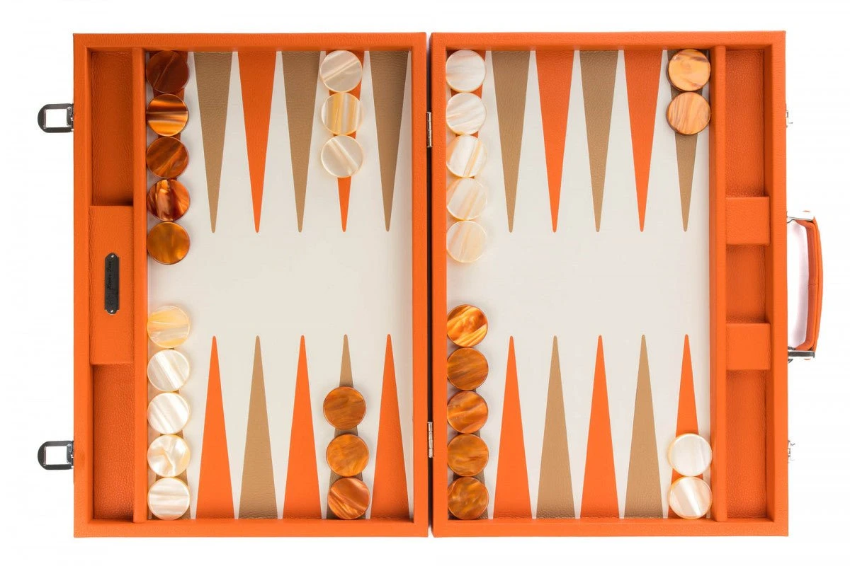 Backgammon Hector Saxe - Buffle Orange - Compétition 5 Backgammon Hector Saxe - Buffle Orange - Compétition – Image 3