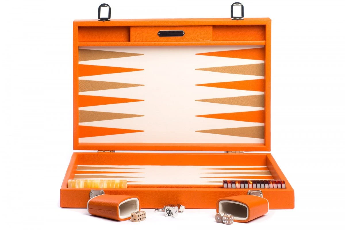 Backgammon Hector Saxe - Buffle Orange - Grand 3 Backgammon Hector Saxe - Buffle Orange - Grand