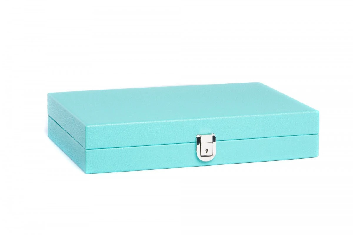 Backgammon Hector Saxe - Cuir Turquoise - Moyen 4 Backgammon Hector Saxe - Cuir Turquoise - Moyen – Image 2
