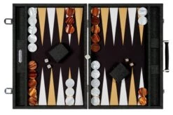 Backgammon Hector Saxe - Jean's Noir / Champagne - Compétition 7 Backgammon Hector Saxe - Jean's Noir / Champagne - Compétition -Périphériques De Jeu backgammon hector saxe jeans noir champagne competition backgammon en cuir vegan 646362