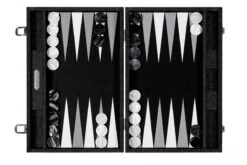 Backgammon Hector Saxe - Jean's Noir / Fonds Noir - Grand -Périphériques De Jeu backgammon hector saxe jeans noir fonds noir grand backgammon en cuir vegan 911330