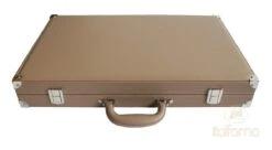 Backgammon Luxe Style Cuir Compétition - Beige Et Taupe -Périphériques De Jeu backgammon luxe style cuir competition beige et taupe backgammon en cuir vegan luxe 136897