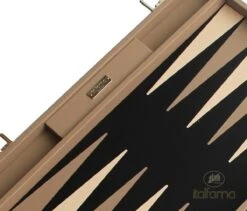 Backgammon Luxe Style Cuir Compétition - Beige Et Taupe -Périphériques De Jeu backgammon luxe style cuir competition beige et taupe backgammon en cuir vegan luxe 866307