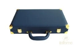 Backgammon Luxe Style Cuir / Pions Cerclés Dorés MM - Bleu -Périphériques De Jeu backgammon luxe style cuir pions cercles dores mm bleu backgammon en cuir vegan de voyage 252496