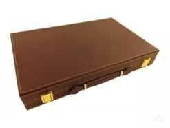 Backgammon Marqueté Simili Cuir - MM - Marron -Périphériques De Jeu backgammon marquete simili cuir mm marron backgammon en cuir vegan 184147