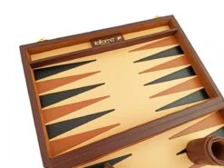 Backgammon Marqueté Simili Cuir - MM - Marron -Périphériques De Jeu backgammon marquete simili cuir mm marron backgammon en cuir vegan 378539
