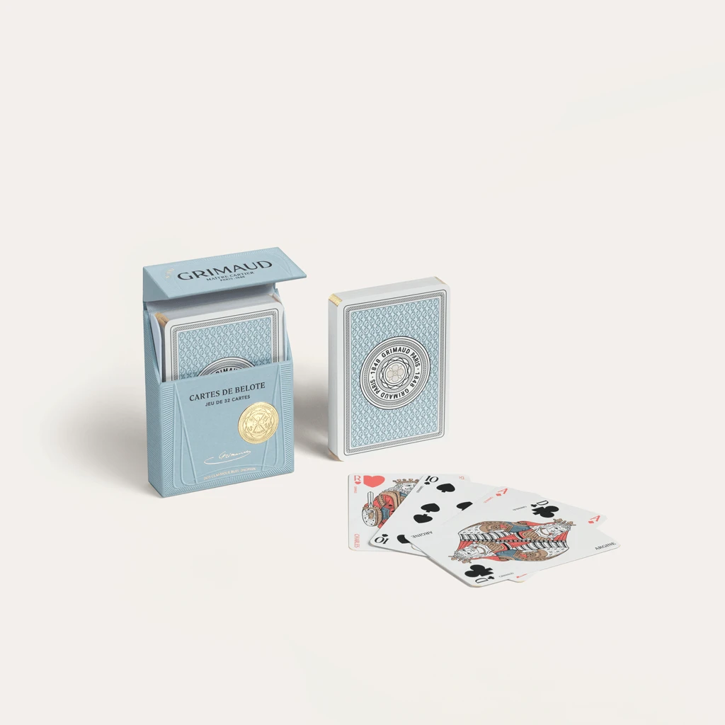 Cartes De Belote Grimaud - Nouvelle édition Luxe - Bleu Dauphin 3 Cartes De Belote Grimaud - Nouvelle édition Luxe - Bleu Dauphin
