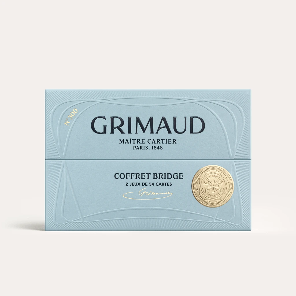 Coffret Bridge Grimaud - Nouvelle édition Luxe - Bleu Dauphin / Rouge Corail 5 Coffret Bridge Grimaud - Nouvelle édition Luxe - Bleu Dauphin / Rouge Corail – Image 3