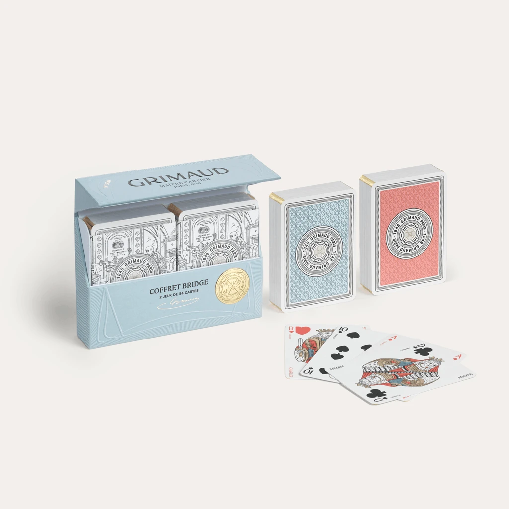 Coffret Bridge Grimaud - Nouvelle édition Luxe - Bleu Dauphin / Rouge Corail 3 Coffret Bridge Grimaud - Nouvelle édition Luxe - Bleu Dauphin / Rouge Corail