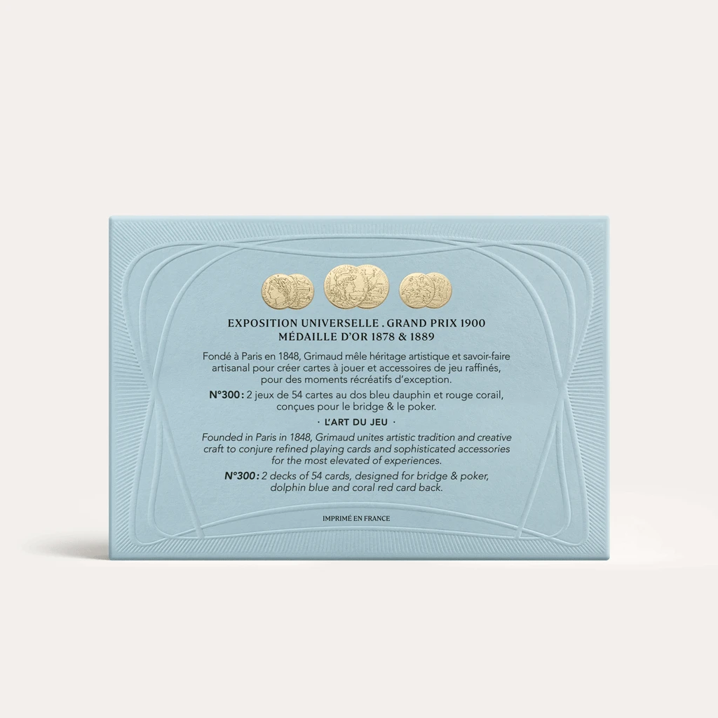 Coffret Bridge Grimaud - Nouvelle édition Luxe - Bleu Dauphin / Rouge Corail 8 Coffret Bridge Grimaud - Nouvelle édition Luxe - Bleu Dauphin / Rouge Corail – Image 6