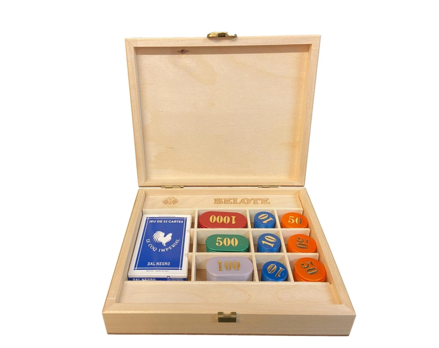 Coffret De Belote Tilleul - 90 Jetons 3 Coffret De Belote Tilleul - 90 Jetons