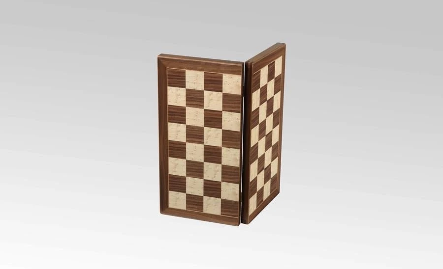 Coffret D'échecs En Bois Pliant - Ulbrich - Noyer / Erable Moucheté 3 Coffret D'échecs En Bois Pliant - Ulbrich - Noyer / Erable Moucheté