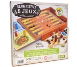 Coffret Multijeux 5 Jeux (Échecs / Dames / Oie / Petits Chevaux / Backgammon) -Périphériques De Jeu coffret multijeux 5 jeux echecs dames oie petits chevaux backgammon jeu traditionnel coffret multijeux jeu de dames dadas jeu de loie 443028