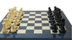 Ensemble Bois Laqué Bleu 14 Ensemble Bois Laqué Bleu -Périphériques De Jeu ensemble bois laque bleu ensemble dechecs classique decoratif 467579