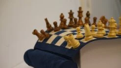 Ensemble D'échecs Roulable Magnétique - Cuir Véritable - Bleu -Périphériques De Jeu ensemble dechecs roulable magnetique cuir veritable bleu ensemble dechecs luxe classique jeu dechecs de voyage en cuir veritable 283368